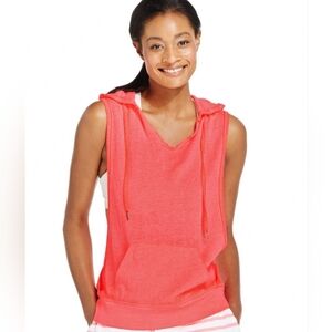 Calvin Klein Performance Coral Sleeveless Hoodie L